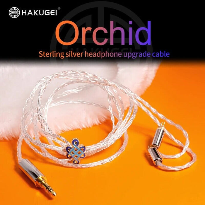 HAKUGEI Orchid Sterling Silver Headphone Upgrade Cable HiFiGo 3.5mm to 2pin 