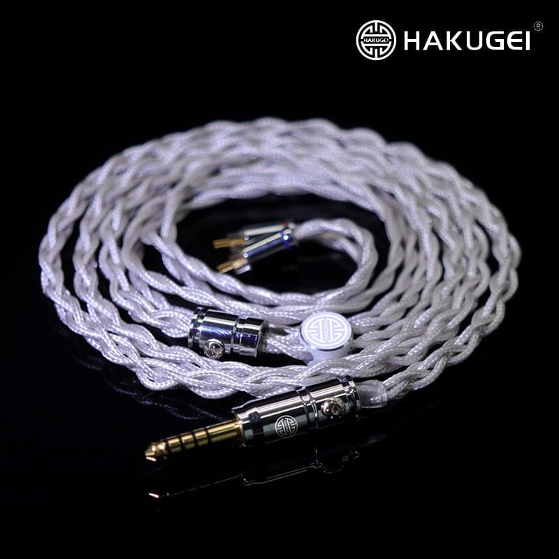 Hakugei Plume Cotton Shielding Litz Silver Plated Occ Earphone Cable 4.4 3.5 2.5 - 0.78 / MMCX Earphone Cable HiFiGo 