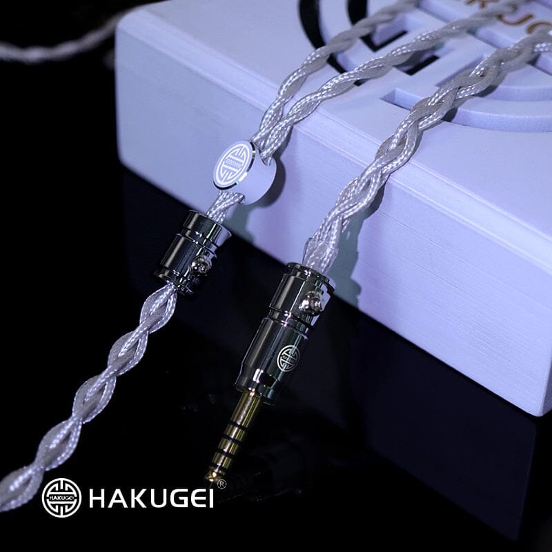 Hakugei Plume Cotton Shielding Litz Silver Plated Occ Earphone Cable 4.4 3.5 2.5 - 0.78 / MMCX Earphone Cable HiFiGo 
