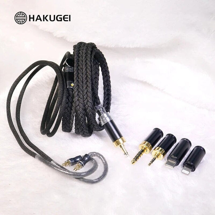 Hakugei Prince Silver-Plated 6N OCC Headset Line Earphone Upgrade Cable HiFiGo 2.5mm + 3.5mm + 4.4mm to 2pin 