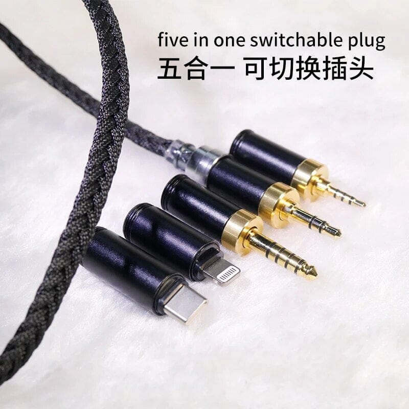 Hakugei Prince Silver-Plated 6N OCC Headset Line Earphone Upgrade Cable HiFiGo 