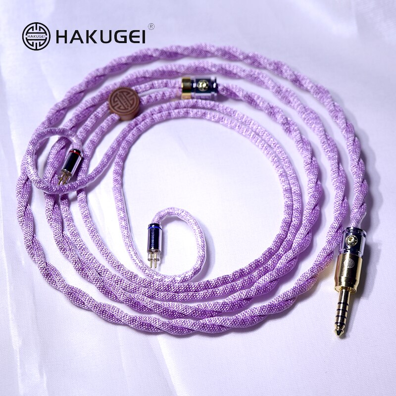 HAKUGEI Purple-peace Sky Litz 7N Copper With Fibre Net Shielding Earphone Cables 2.5 3.5 4.4 Earphone Cable HiFiGo 