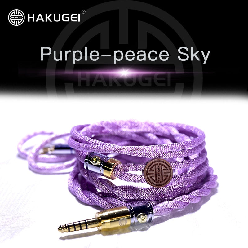 HAKUGEI Purple-peace Sky Litz 7N Copper With Fibre Net Shielding Earphone Cables 2.5 3.5 4.4 Earphone Cable HiFiGo 