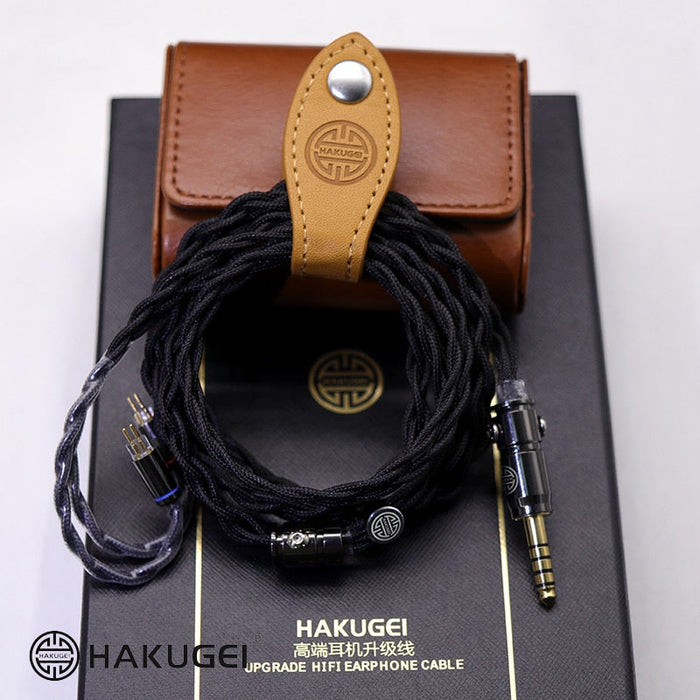 HAKUGEI Shadow 4 Strands Litz 6NOCC Copper Nylon Shielding Earphone Cable 4.4 3.5 2.5-0.78 MMCX QDC Earphone Cable HiFiGo 