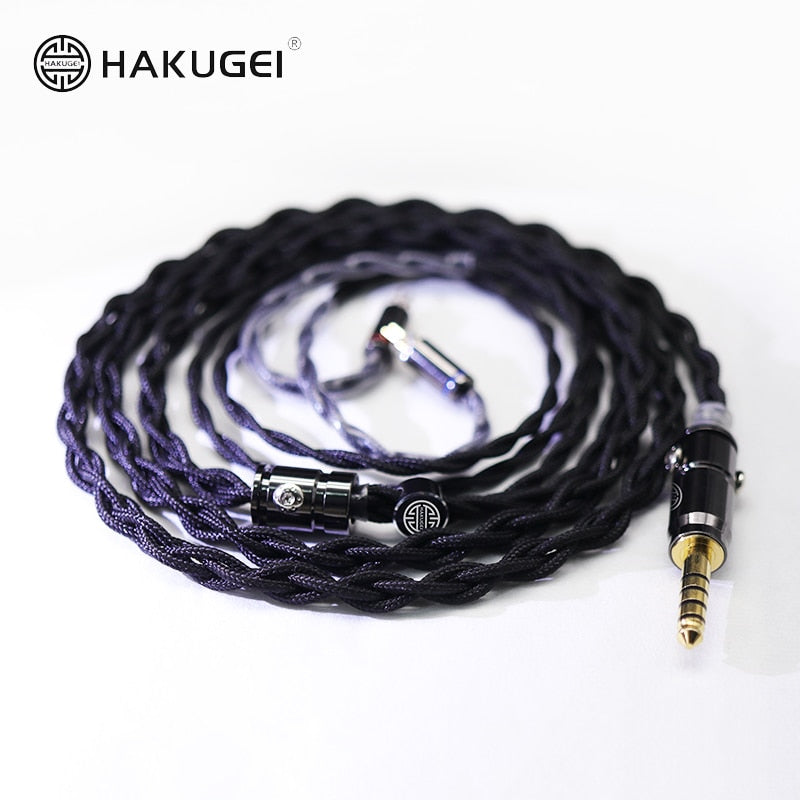 HAKUGEI Shadow 4 Strands Litz 6NOCC Copper Nylon Shielding Earphone Cable 4.4 3.5 2.5-0.78 MMCX QDC Earphone Cable HiFiGo 