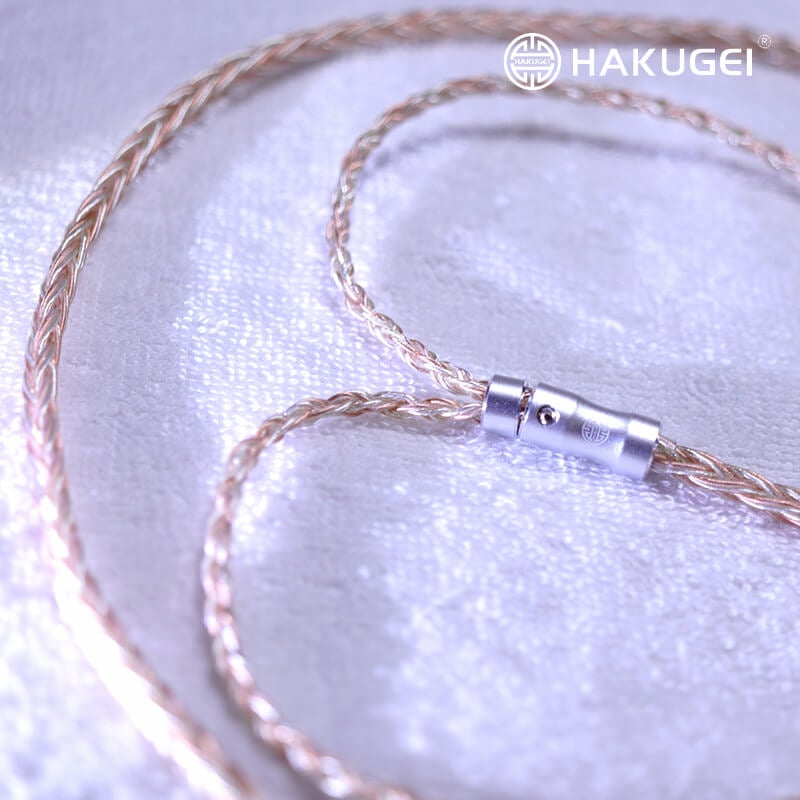 HAKUGEI Silver Surfer Litz Silver Plated & Copper 5NOCC Hybrid Earphone Cable 3.5MM-MMCX/0.78 HiFiGo 