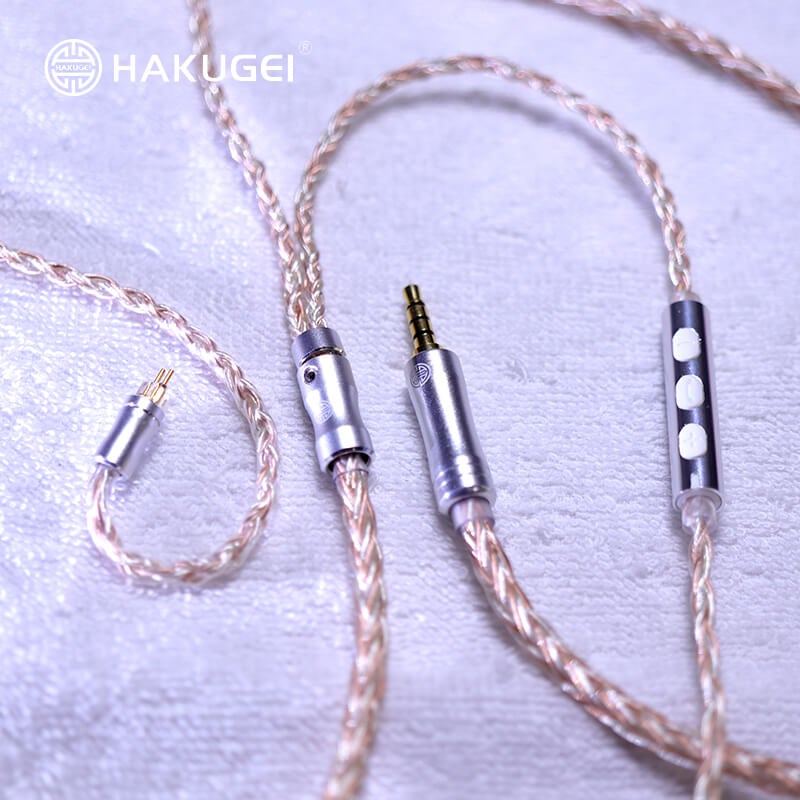 HAKUGEI Silver Surfer Litz Silver Plated & Copper 5NOCC Hybrid Earphone Cable 3.5MM-MMCX/0.78 HiFiGo 