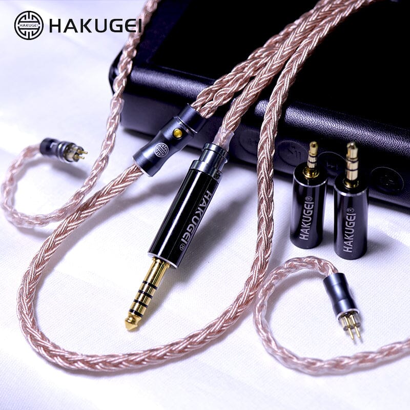HAKUGEI Silver Surfer Modular HIFI Earphone Cable 2.5 / 3.5 / 4.4 - MMCX / 0.78 / QDC / IM / Fitear / JH /A2DC HiFiGo 