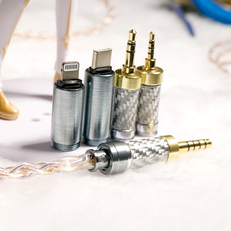 HAKUGEI Sky Dance Cold Silver Copper Litz Alloy Mixed Earphone Cable With Modular Plugs-2Pin 0.78 / MMCX HiFiGo 