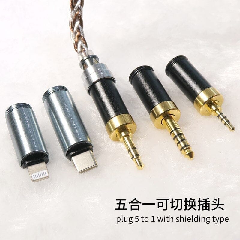 HAKUGEI Soaring Dragon Litz Silver Plated 7N OCC & Litz 7N OCC Copper Earphone Cable HiFiGo 