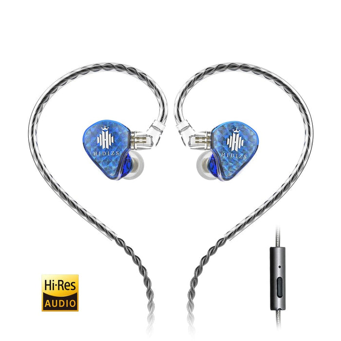 Hidizs MS1-Galaxy High-Performance Dual Magnetic Circuit Dynamic Driver In-Ear Monitors Earphone HiFiGo Mic Blue 