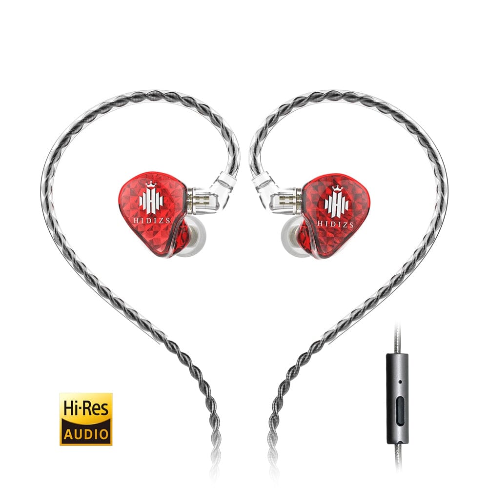 Hidizs MS1-Galaxy High-Performance Dual Magnetic Circuit Dynamic Driver In-Ear Monitors Earphone HiFiGo Mic Red 