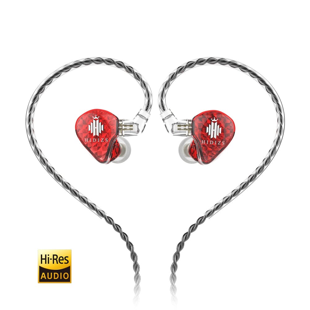 Hidizs MS1-Galaxy High-Performance Dual Magnetic Circuit Dynamic Driver In-Ear Monitors Earphone HiFiGo No-Mic Red 