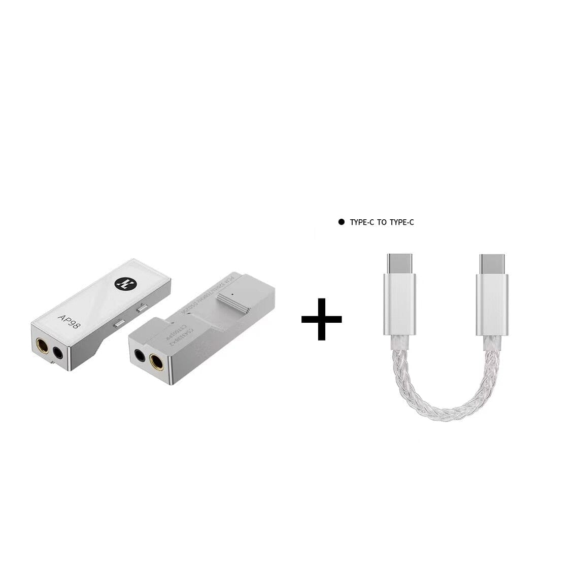 JCALLY AP98 Portable DAC & USB AMP Dual CS43198 DAC Headphone Amplifier Headphone AMP DAC HiFiGo Silver Type-C Cable 