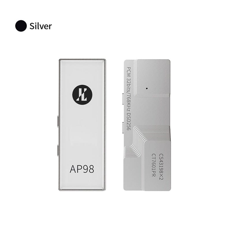 JCALLY AP98 Portable DAC & USB AMP Dual CS43198 DAC Headphone Amplifier Headphone AMP DAC HiFiGo Silver Without Cable 