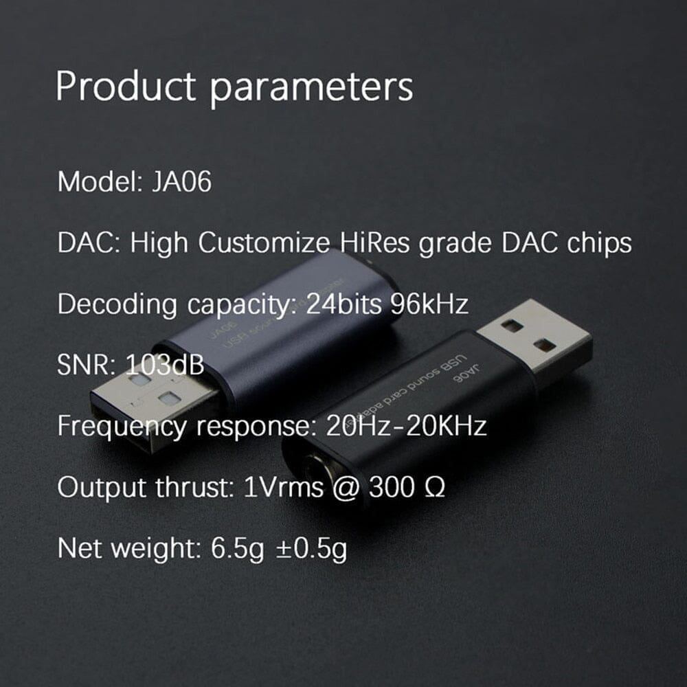JCALLY JA06 USB External Sound Card Converter To 3.5mm Earphones With Mic Suitable HiFiGo 