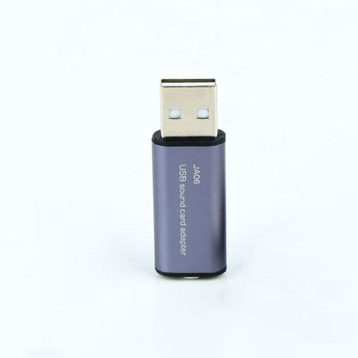 JCALLY JA06 USB External Sound Card Converter To 3.5mm Earphones With Mic Suitable HiFiGo gray 