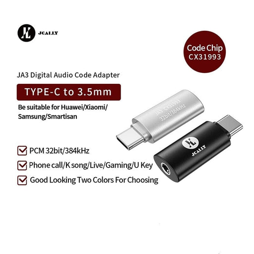 JCALLY JA3 CX31993 Type C To 3.5mm DAC USB C Audio Code Adapter HiFiGo 