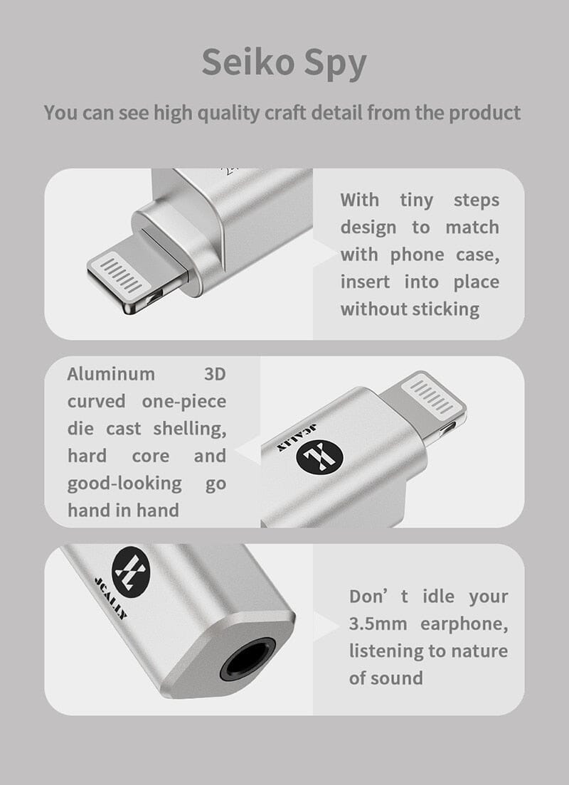 JCALLY JA56 / JA10i C100 Lighting / Type-c to 3.5mm Earphone Digital Audio Adapter For Android IOS HiFiGo 