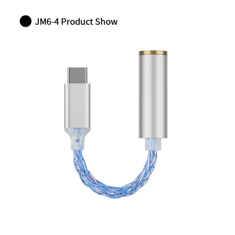 JCALLY JM6-2 JM6-4 CX31988 Digital Audio Type-C To 2.5mm 4.4mm Adapter HiFiGo JM6-4-Blue-4.4mm 