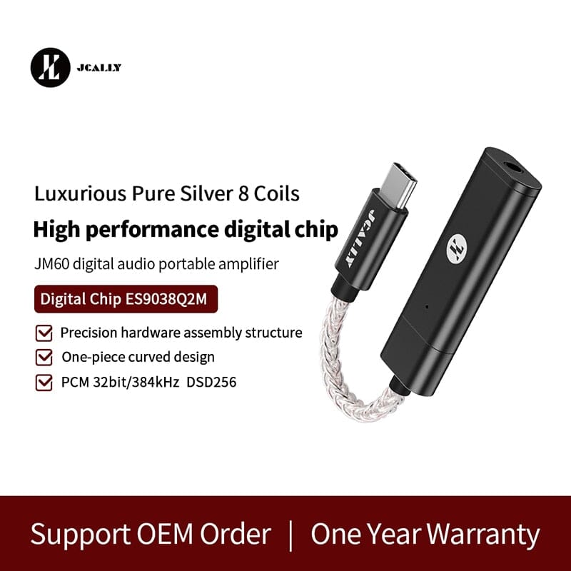 JCALLY JM60 JM60L USB AMP & DAC Type-C / Lightning To 3.5mm Adapter Cable Headphone AMP DAC HiFiGo 