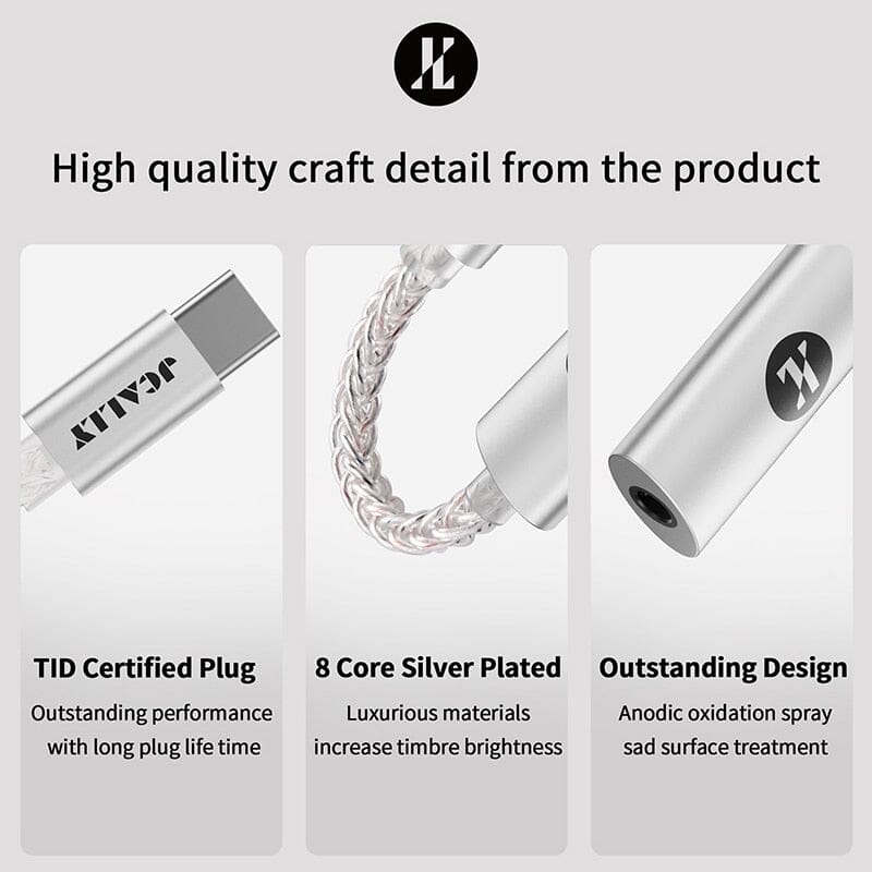 JCALLY JM7 JM7L USB TypeC/Lightning To 3.5mm Digital Audio DAC AMP Headphone Amplifier HiFiGo 