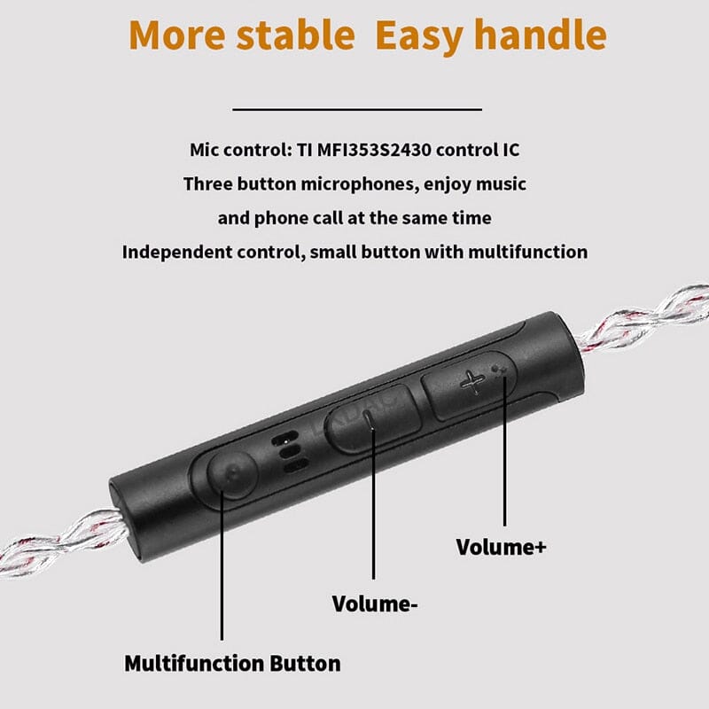 JCALLY LT8 Lightning Upgrade Cable 4 Strands 5N Oxygen-Free Copper Wire HiFiGo 