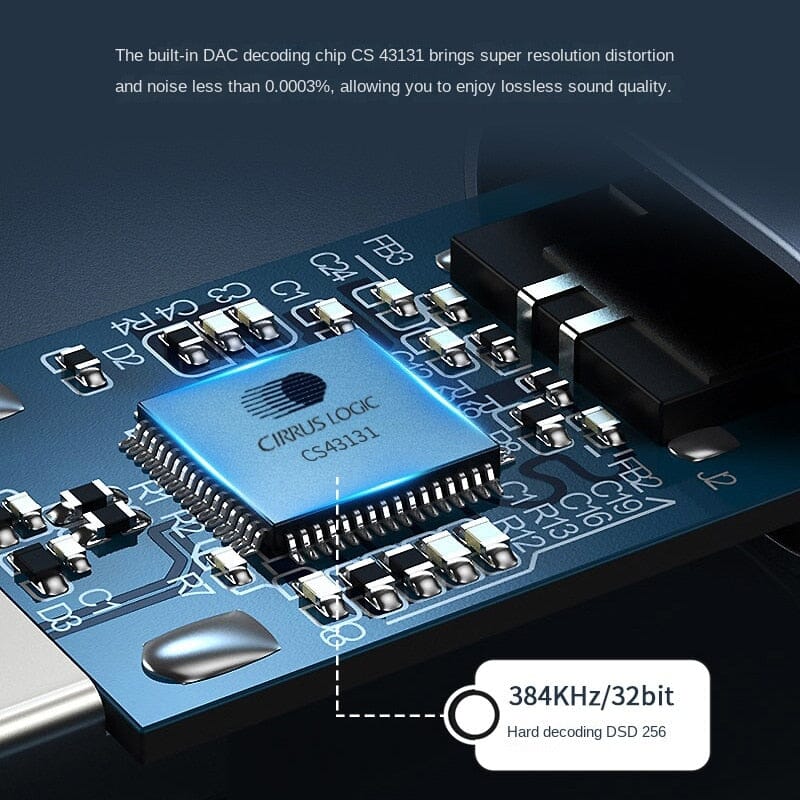 Jcally SP30 2-in-1 Transfer Cable Portable DAC & AMP With 3.5 Port & Type-C Fast Charging HiFiGo 