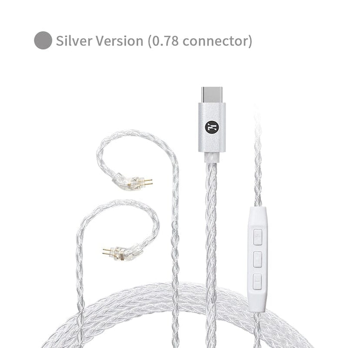 JCALLY TC30 PRO TYPEC Digital Audio CX31993 Silver-Plated Headphone Upgrade Line HiFiGo 2PIN 0.78 