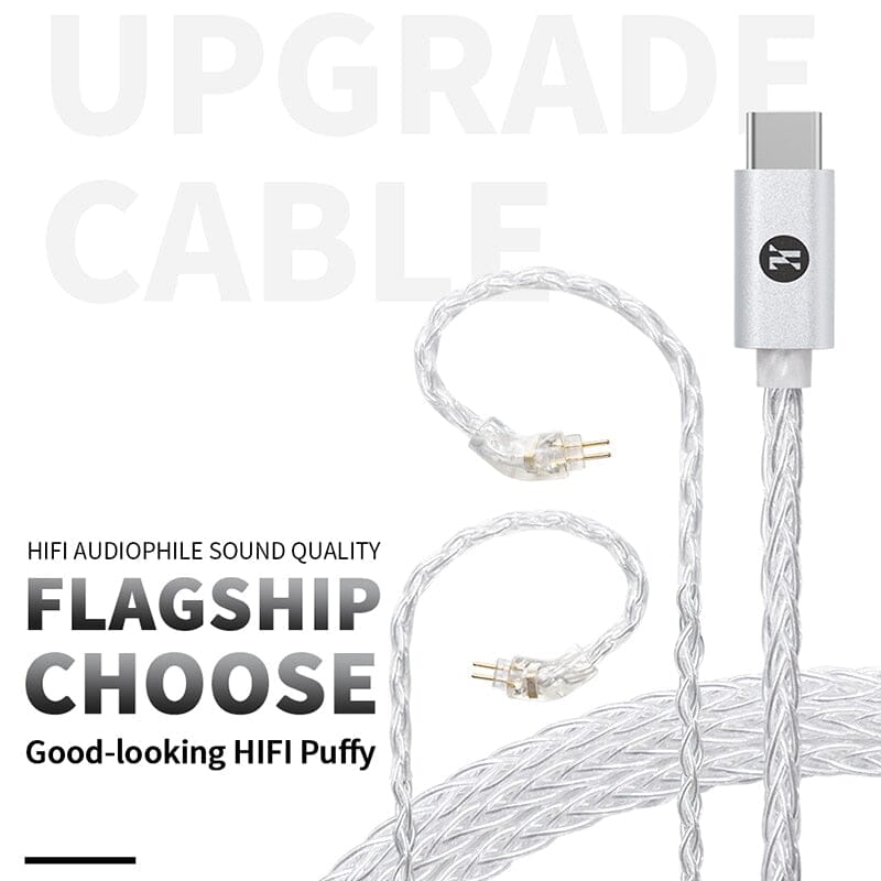 JCALLY TC30 PRO TYPEC Digital Audio CX31993 Silver-Plated Headphone Upgrade Line HiFiGo 