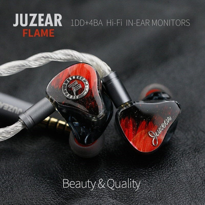 JUZEAR FLAME 1DD+4BA Hybrid In-Ear Earphone Monitor HiFiGo 