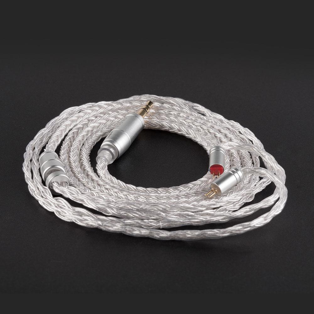 KB EAR 16 Core Silver Earphone IEM Cable with Metal 2pin/MMCX/QDC HiFiGo 2 pin 3.5mm 