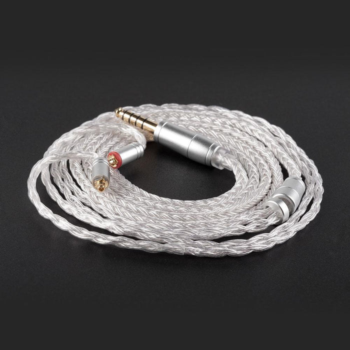 KB EAR 16 Core Silver Earphone IEM Cable with Metal 2pin/MMCX/QDC HiFiGo MMCX 4.4mm 