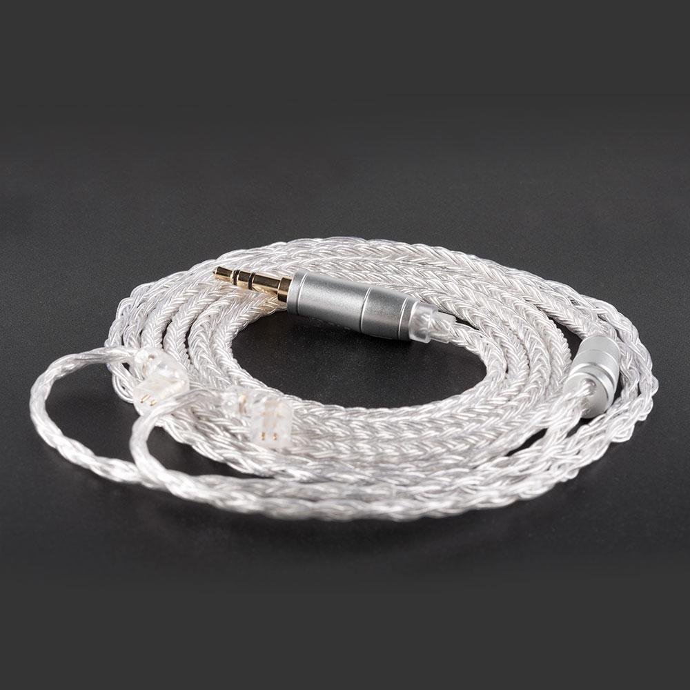 KB EAR 16 Core Silver Earphone IEM Cable with Metal 2pin/MMCX/QDC HiFiGo QDC 3.5mm 