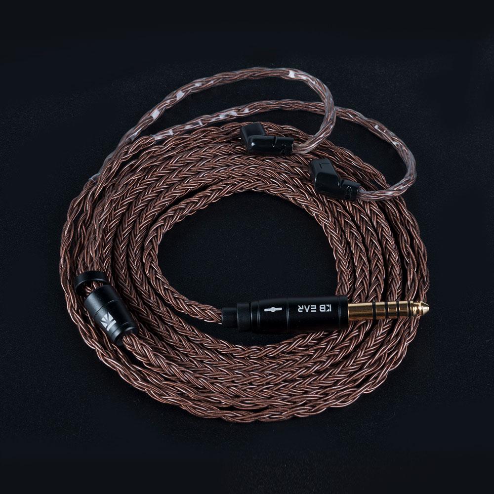 KBEAR 16 Core Pure cCopper cable with metal 2pin/MMCX/QDC Connector HiFiGo QDC 4.4mm 