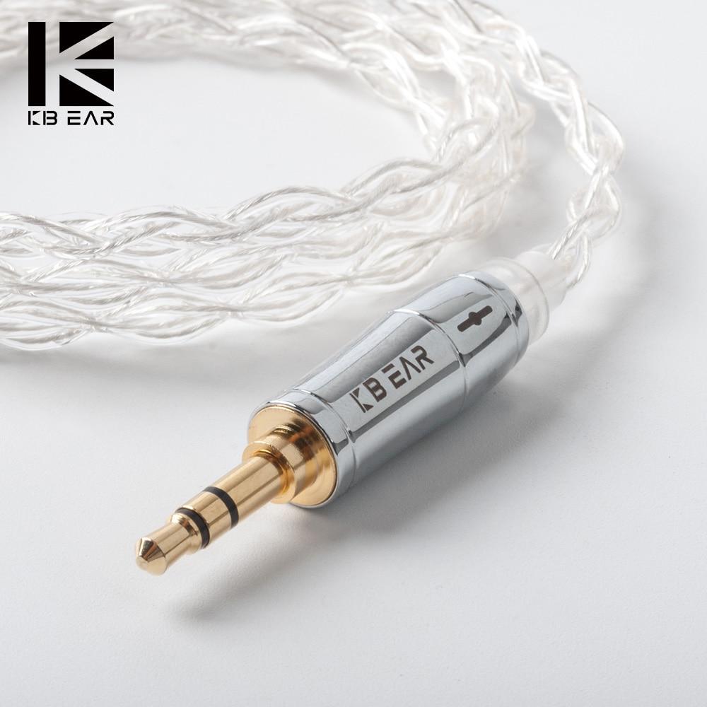 KBEAR 4 Core 4N 99.99% Purity Silver Earphone Cable with 2Pin/QDC/MMC/TFZ HiFiGo 