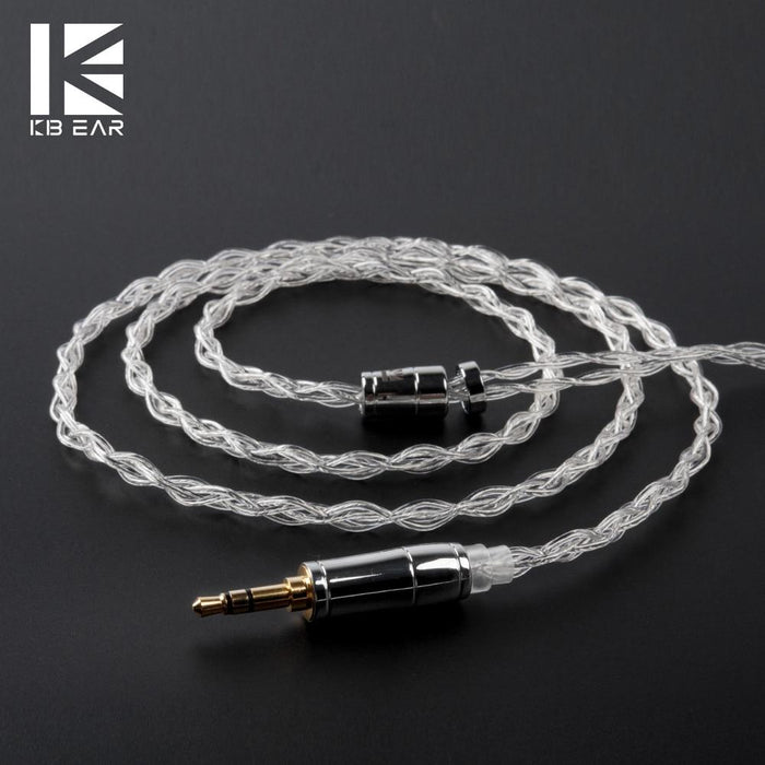 KBEAR 4 Core 4N 99.99% Purity Silver Earphone Cable with 2Pin/QDC/MMC/TFZ HiFiGo 