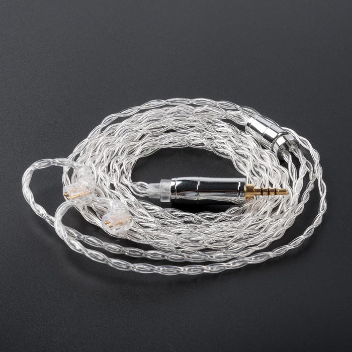 KBEAR 4 Core 4N 99.99% Purity Silver Earphone Cable with 2Pin/QDC/MMC/TFZ HiFiGo QDC 2.5mm 