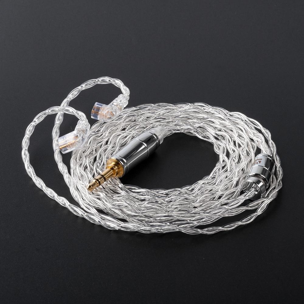 KBEAR 4 Core 4N 99.99% Purity Silver Earphone Cable with 2Pin/QDC/MMC/TFZ HiFiGo QDC 3.5mm 