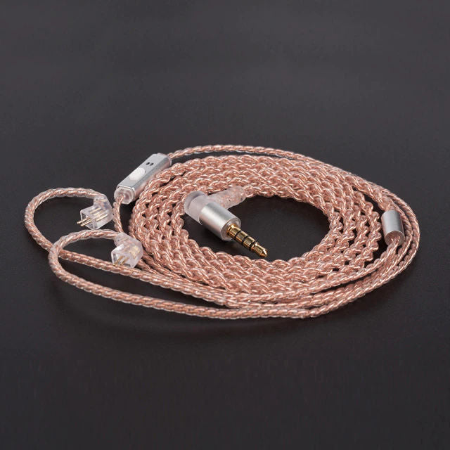 KBEAR 4 Core Copper Earphone Cable With Mic - 2PIN / QDC / MMCX / TFZ HiFiGo TFZ With Mic 