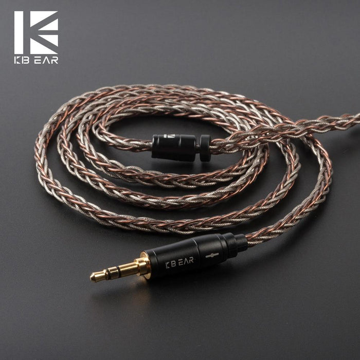 KBEAR 8 Core Single Crystal Copper UPOCC Cable with 2Pin/MMCX/QDC/TFZ Connector for KZ ZSX ZS10 PRO ZSN PRO CCA CA16 KBEAR KS2 HiFiGo 