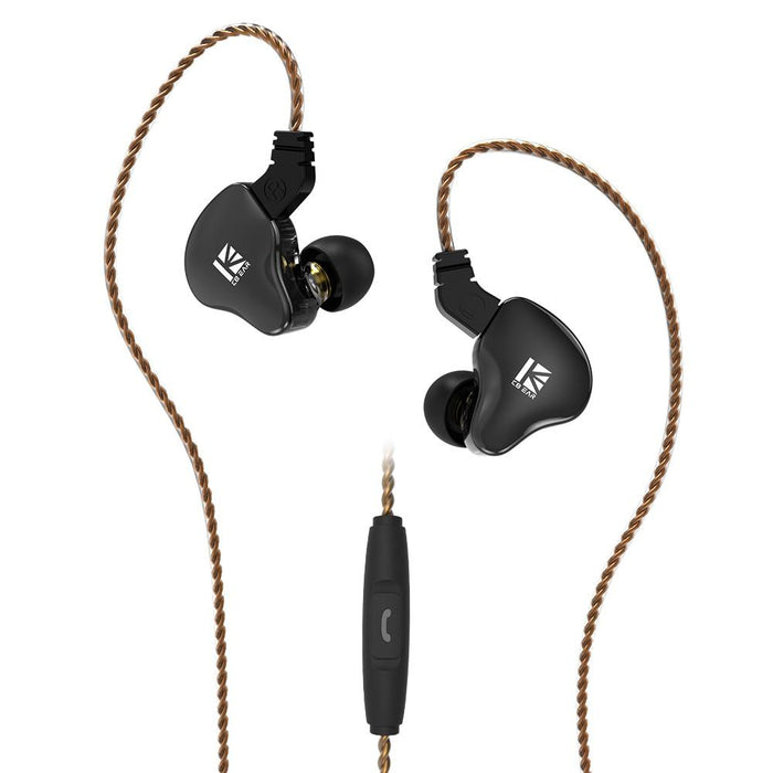 KBEAR KS2 Hybrid DD+BA In ear earphone With 0.78mm 2Pin HiFiGo Black with mic 