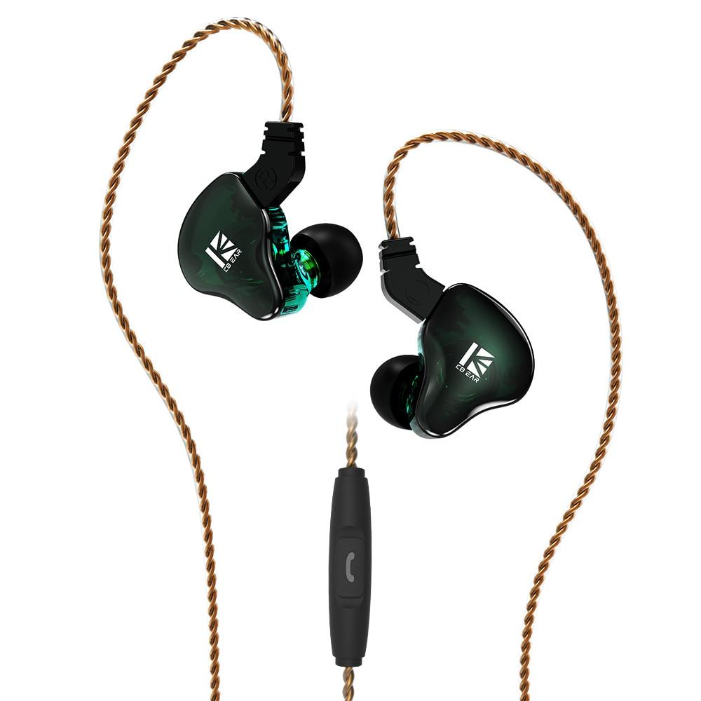 KBEAR KS2 Hybrid DD+BA In ear earphone With 0.78mm 2Pin HiFiGo Green with mic 