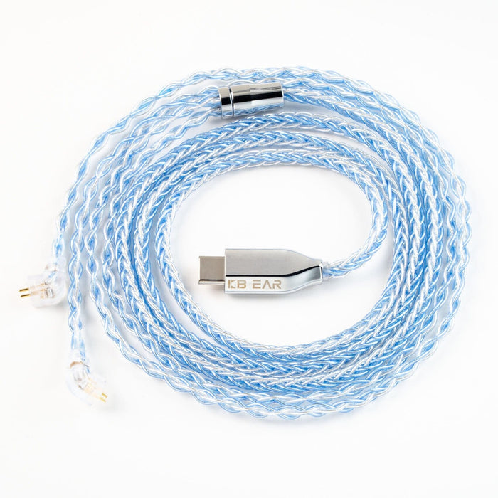 KBEAR T3 Decoding Upgrade Cable 8-Core High Purity OFC Plated With Silver MMCX /2PIN /TFZ Connector HiFiGo TFZ Silver Blue 