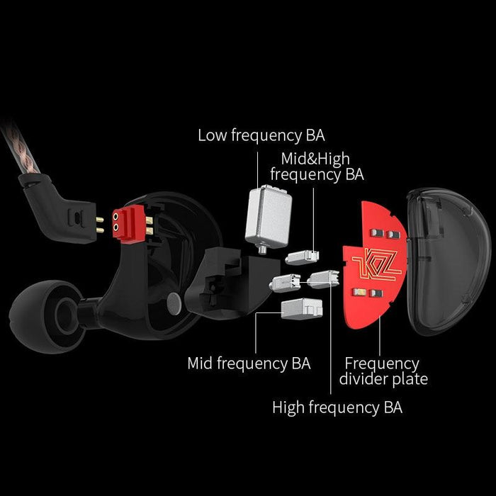 KZ AS10 Headset 5 Balance Armature Driver HIFI Earphone HiFiGo 