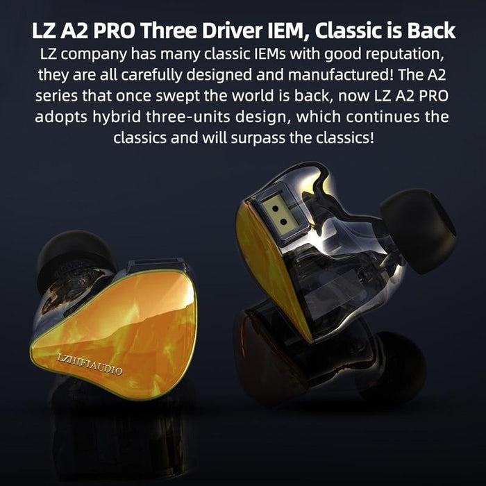 LZ A2 PRO Resin In-ear Monitor 1 Dynamic+2 Knowles BA Hybrid 3 Driver HIFI Earphone HiFiGo 