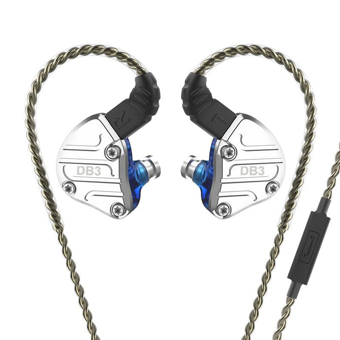 NICEHCK DB3 1BA+2DD Hybrid 3 Driver Units In Ear Earphone Monitor HiFiGo Blue with mic 