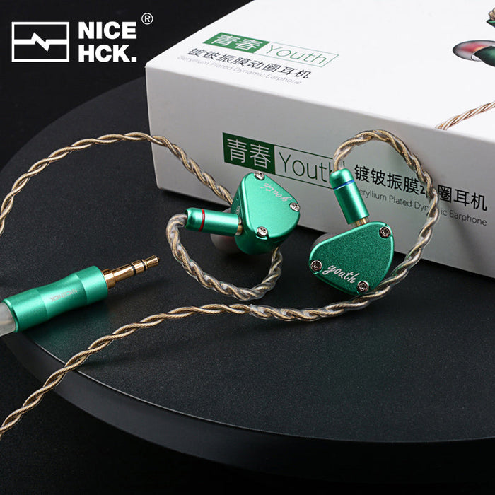 NiceHCK Youth Earbud 8.8mm Beryllium Plated Diaphragm Dynamic In-Ear Monitor HiFiGo 