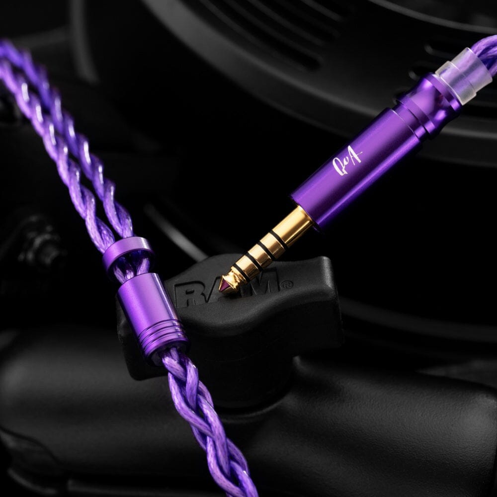 QoA Whisky Silver Plated 5N OCC+ Alloy Copper Earphone Cable With Interchangeable Plug 3.5 & 4.4 HiFiGo 