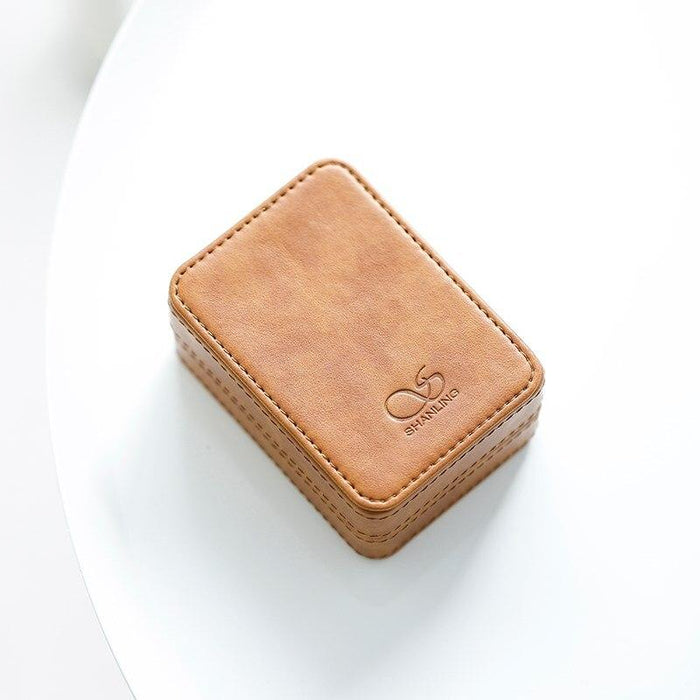 SHANLING C2 Handmade Custom PU Leather Storage Box for Earphones HiFiGo Brown color 